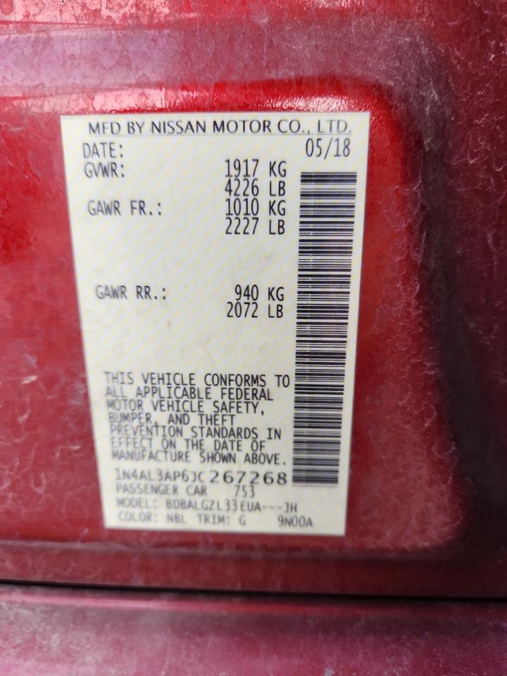 2018 Nissan Altima 2.5 VIN: 1N4AL3AP6JC267268 Lot: 71910275