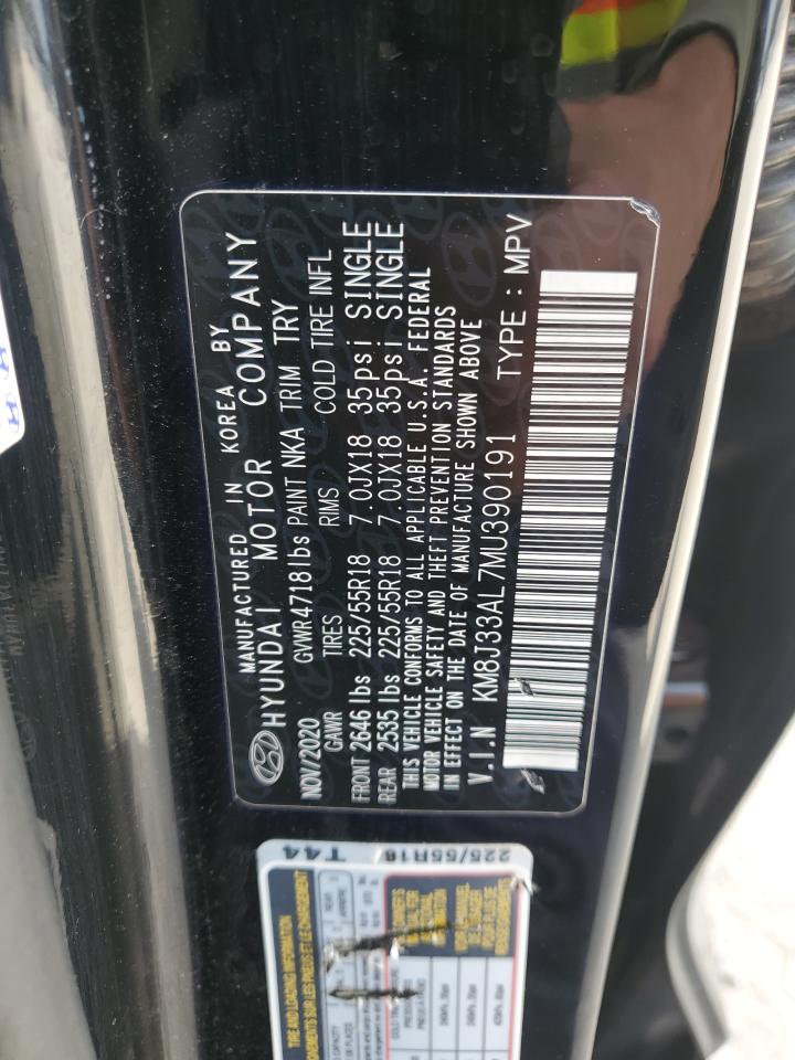 2021 Hyundai Tucson Limited VIN: KM8J33AL7MU390191 Lot: 81831815