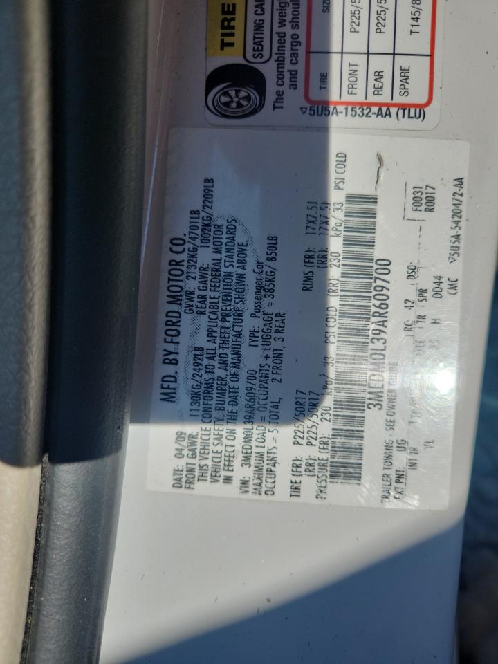 2010 Mercury Milan Hybrid VIN: 3MEDM0L39AR609700 Lot: 80900875