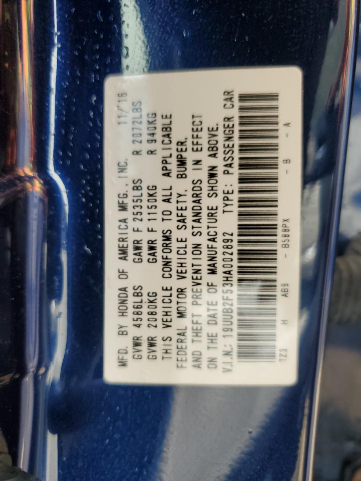 2017 Acura Tlx Tech VIN: 19UUB2F53HA002892 Lot: 71604615