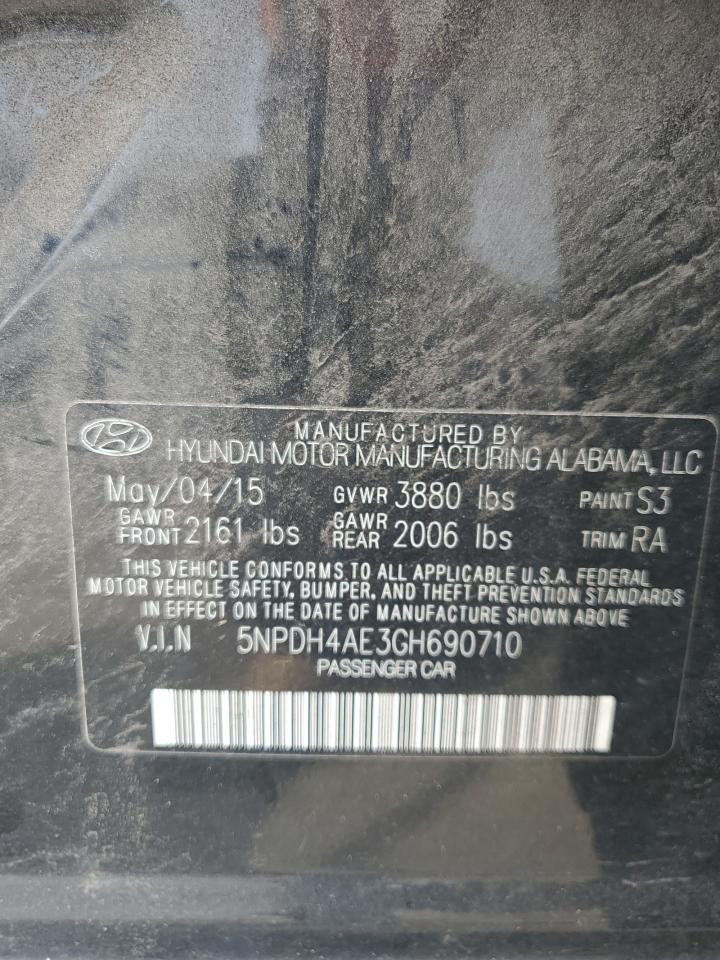 2016 Hyundai Elantra Se VIN: 5NPDH4AE3GH690710 Lot: 81257645
