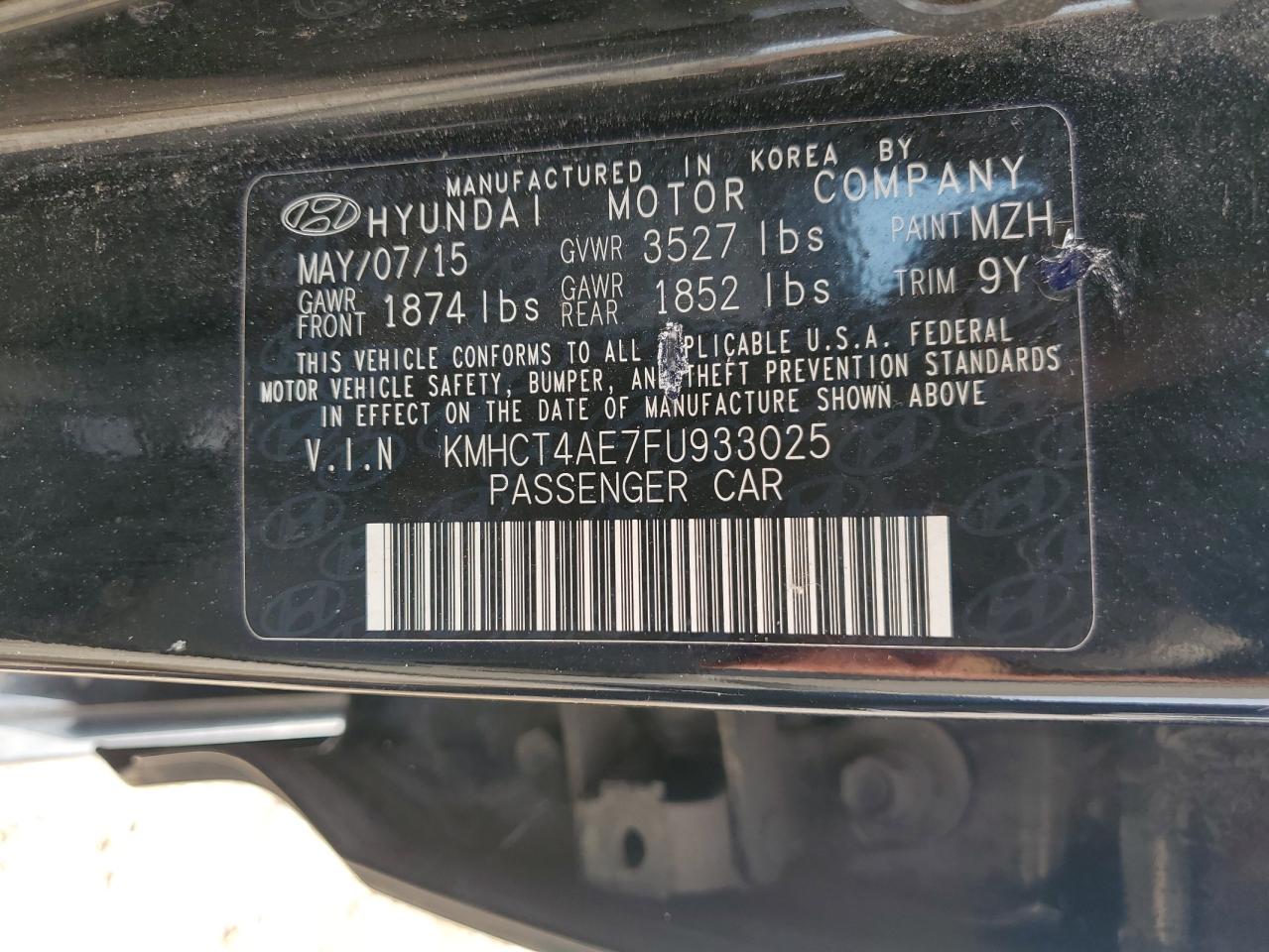2015 Hyundai Accent Gls VIN: KMHCT4AE7FU933025 Lot: 81737075