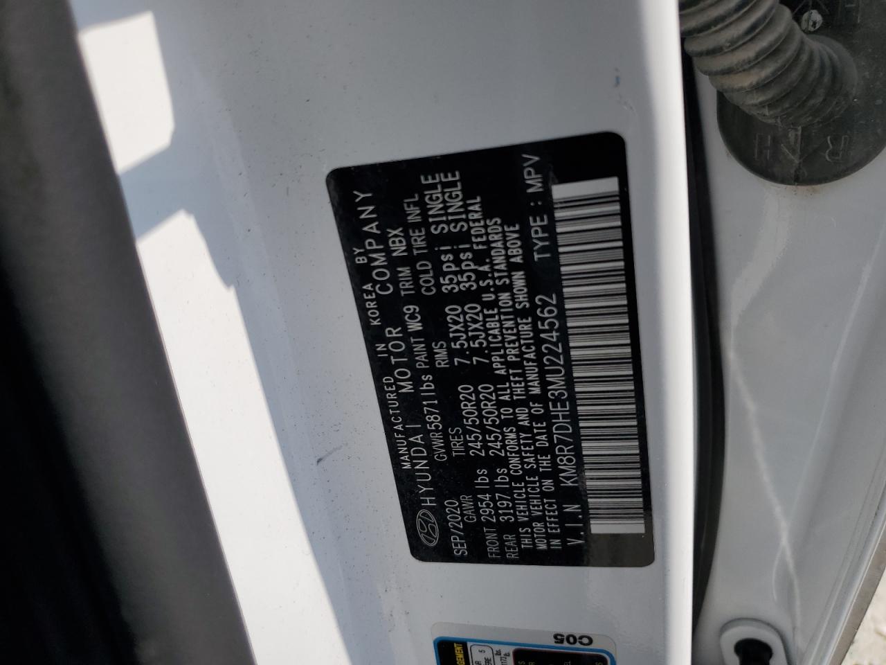 2021 Hyundai Palisade Calligraphy VIN: KM8R7DHE3MU224562 Lot: 70868465