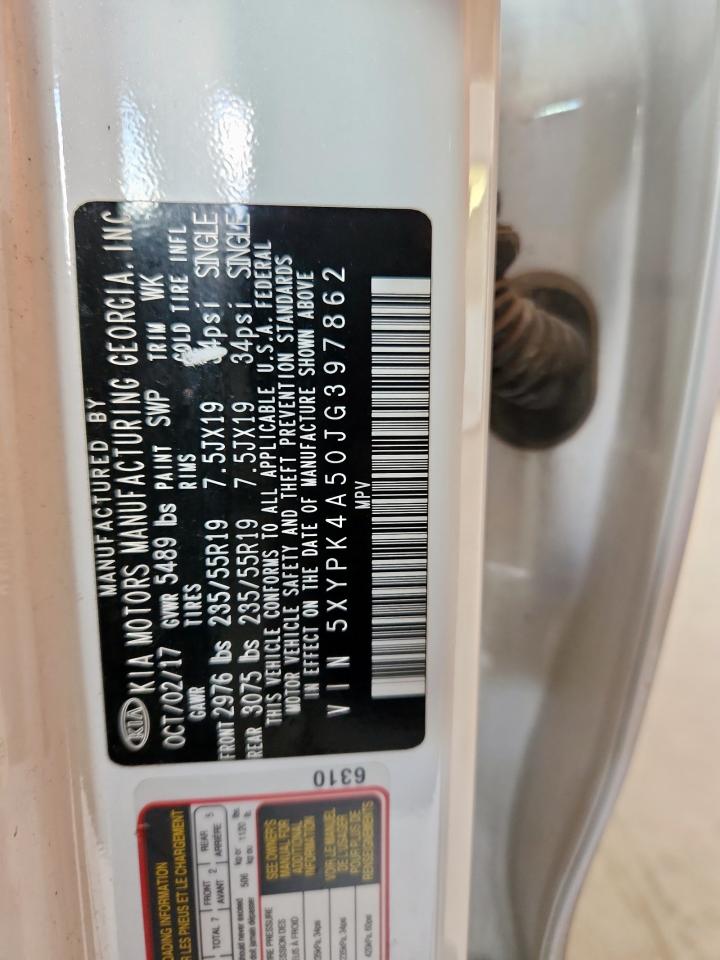 2018 Kia Sorento Sx VIN: 5XYPK4A50JG397862 Lot: 81966805