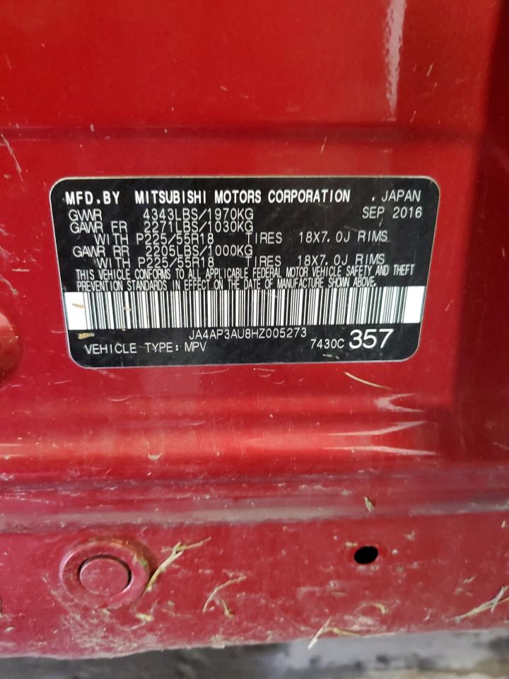 2017 Mitsubishi Outlander Sport Es VIN: JA4AP3AU8HZ005273 Lot: 84711725