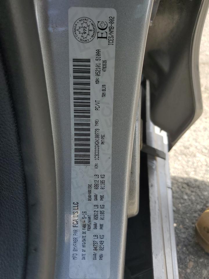 2016 Chrysler 200 C VIN: 1C3CCCCGXGN180779 Lot: 72069525