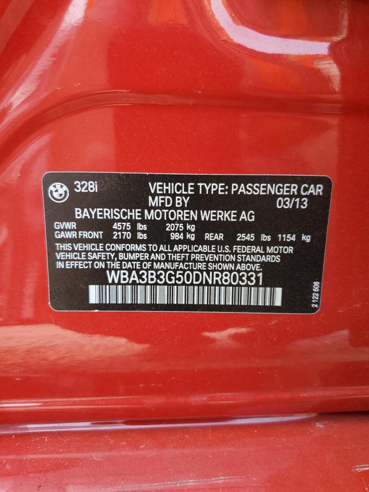 2013 BMW 328 Xi VIN: WBA3B3G50DNR80331 Lot: 80267065