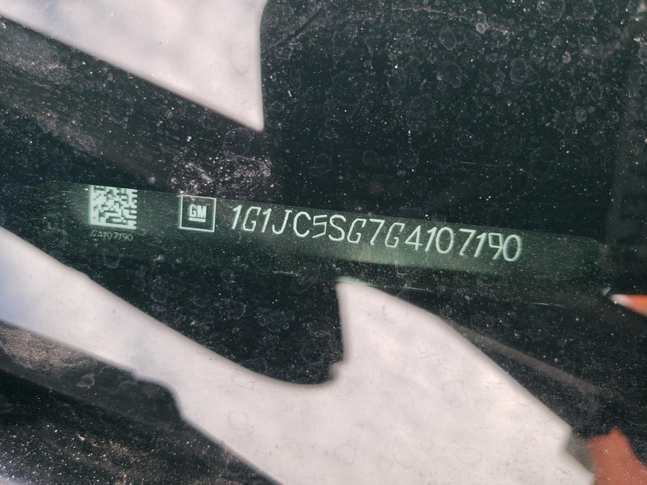 2016 Chevrolet Sonic Lt VIN: 1G1JC5SG7G4107190 Lot: 83925005