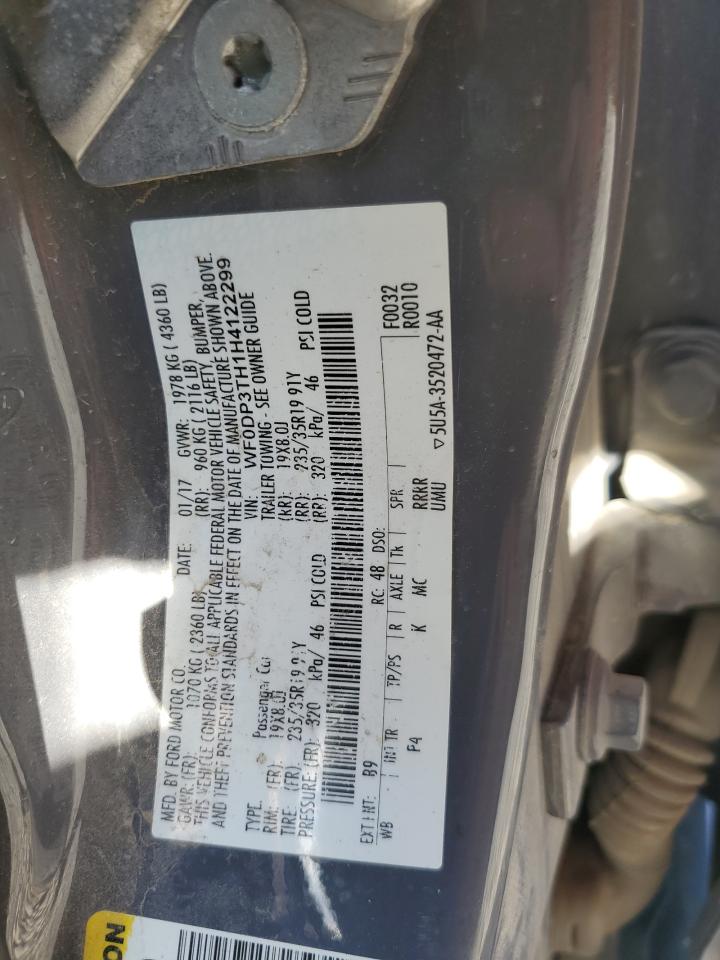 2017 Ford Focus Rs VIN: WF0DP3TH1H4122299 Lot: 80409535