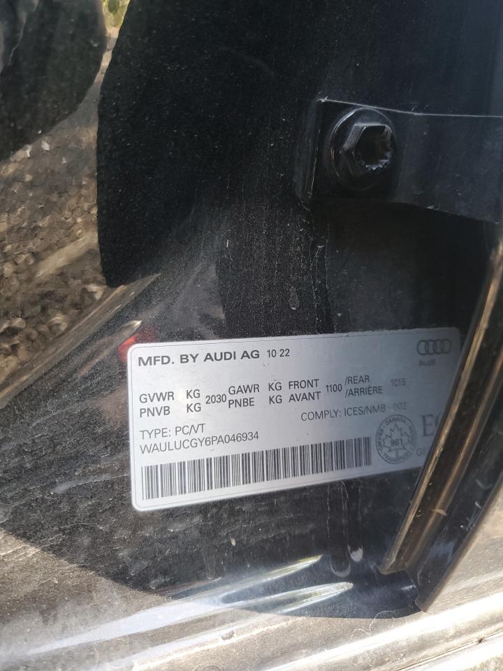 2023 Audi A3 Progressiv VIN: WAULUCGY6PA046934 Lot: 71731085