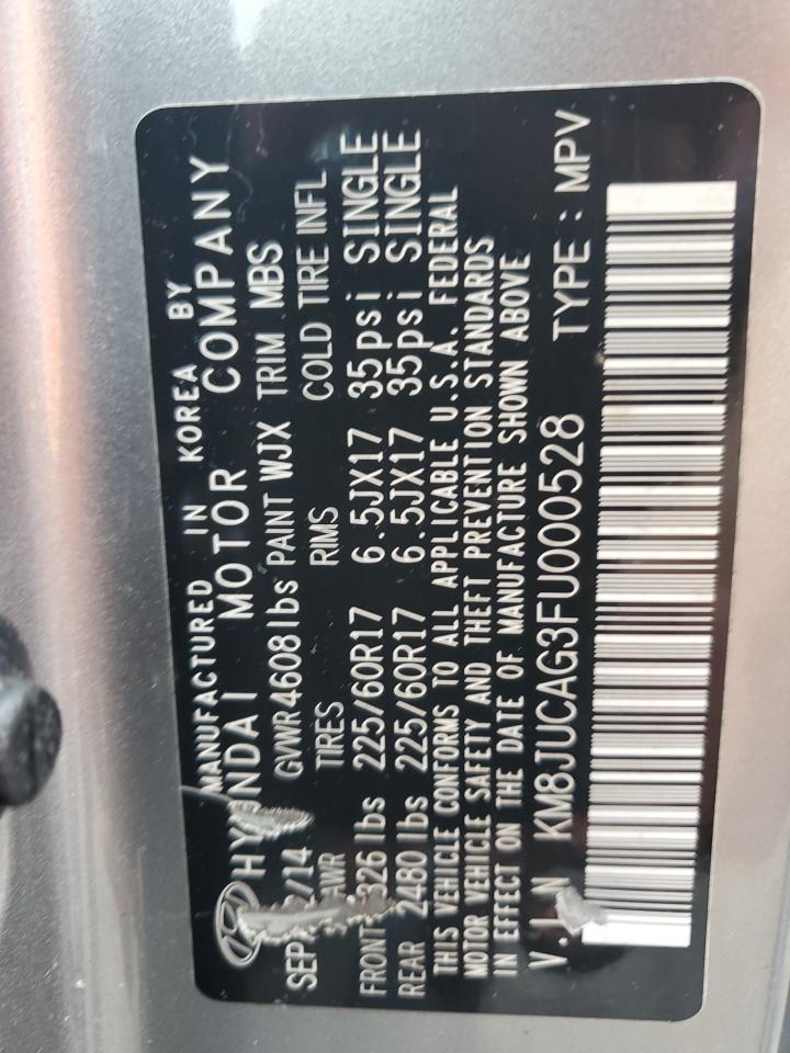 2015 Hyundai Tucson Limited VIN: KM8JUCAG3FU000528 Lot: 81937985