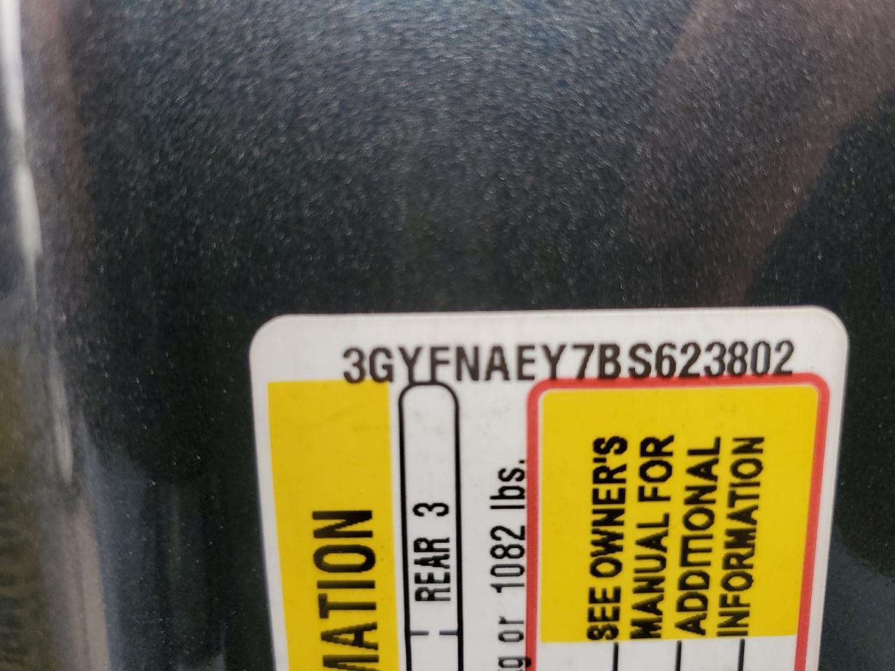 2011 Cadillac Srx Luxury Collection VIN: 3GYFNAEY7BS623802 Lot: 81419895