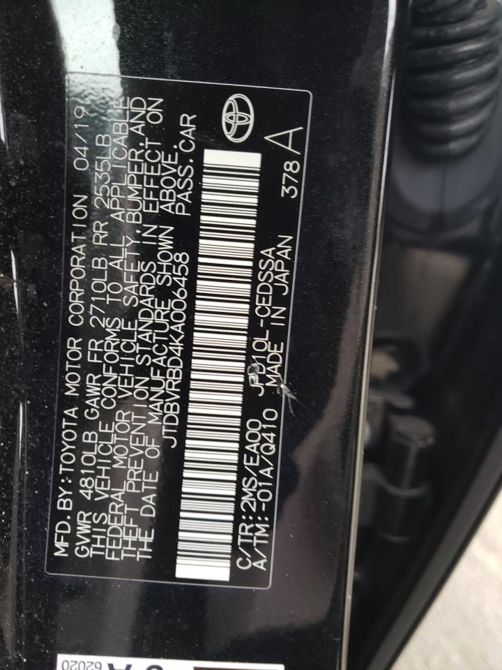2019 Toyota Mirai VIN: JTDBVRBD4KA006458 Lot: 71980705