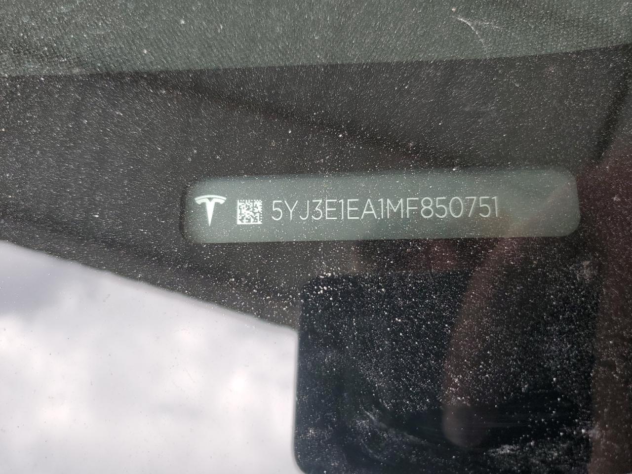 2021 Tesla Model 3 VIN: 5YJ3E1EA1MF850751 Lot: 81392575