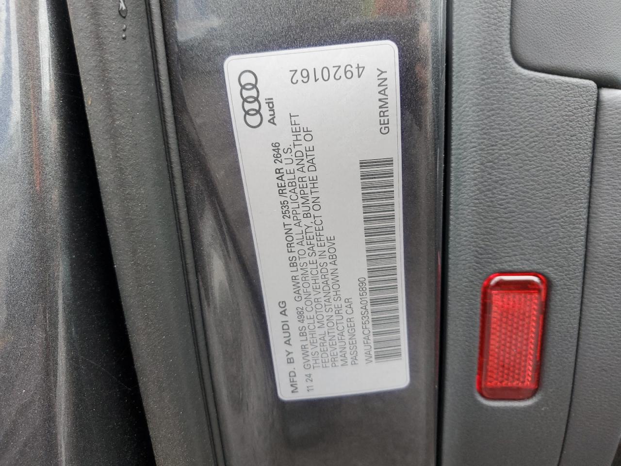 2025 Audi A5 Premium Plus 45 VIN: WAUFACF53SA015890 Lot: 80805655