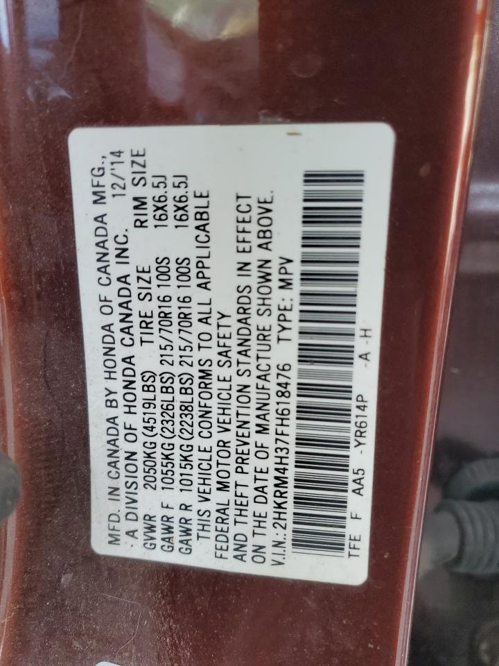 2015 Honda Cr-V Lx VIN: 2HKRM4H37FH618476 Lot: 71967315