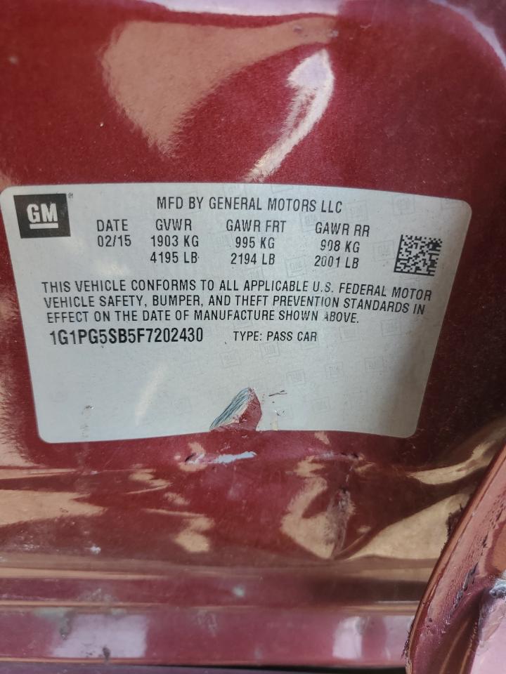 2015 Chevrolet Cruze Ltz VIN: 1G1PG5SB5F7202430 Lot: 84404245