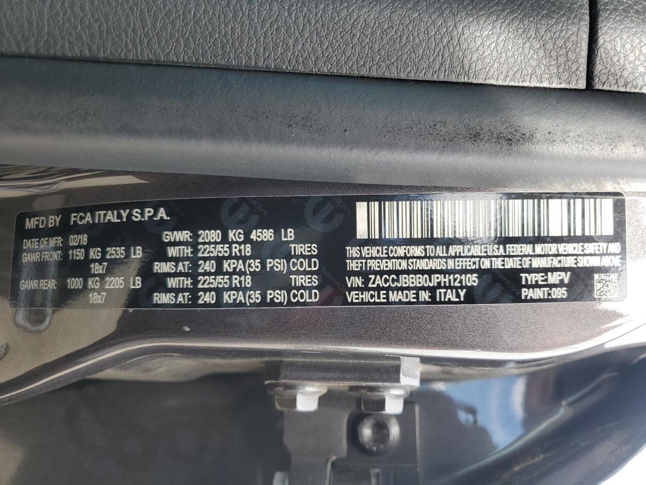 2018 Jeep Renegade Latitude VIN: ZACCJBBB0JPH12105 Lot: 72051225