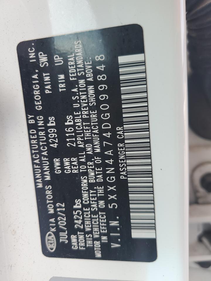 2013 Kia Optima Ex VIN: 5XXGN4A74DG099848 Lot: 81013415