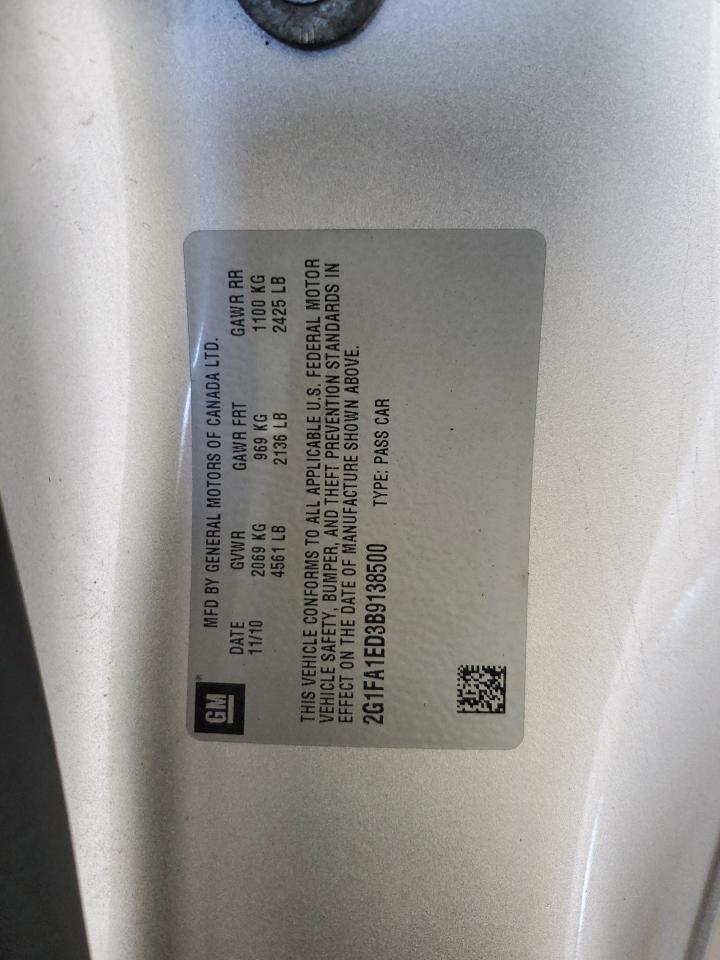 2011 Chevrolet Camaro Ls VIN: 2G1FA1ED3B9138500 Lot: 81261285