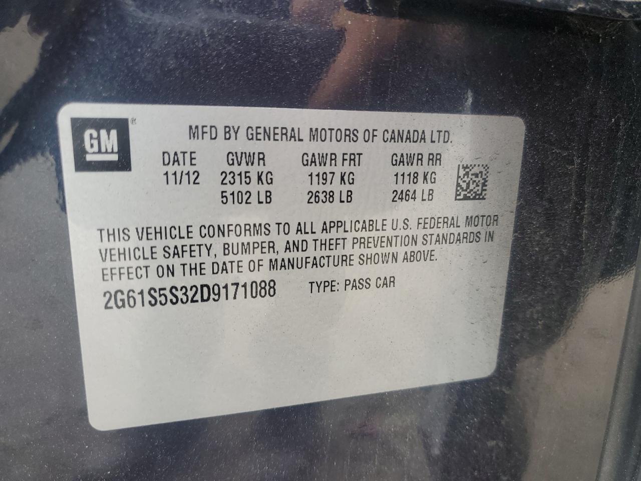 2013 Cadillac Xts Premium Collection VIN: 2G61S5S32D9171088 Lot: 84402975