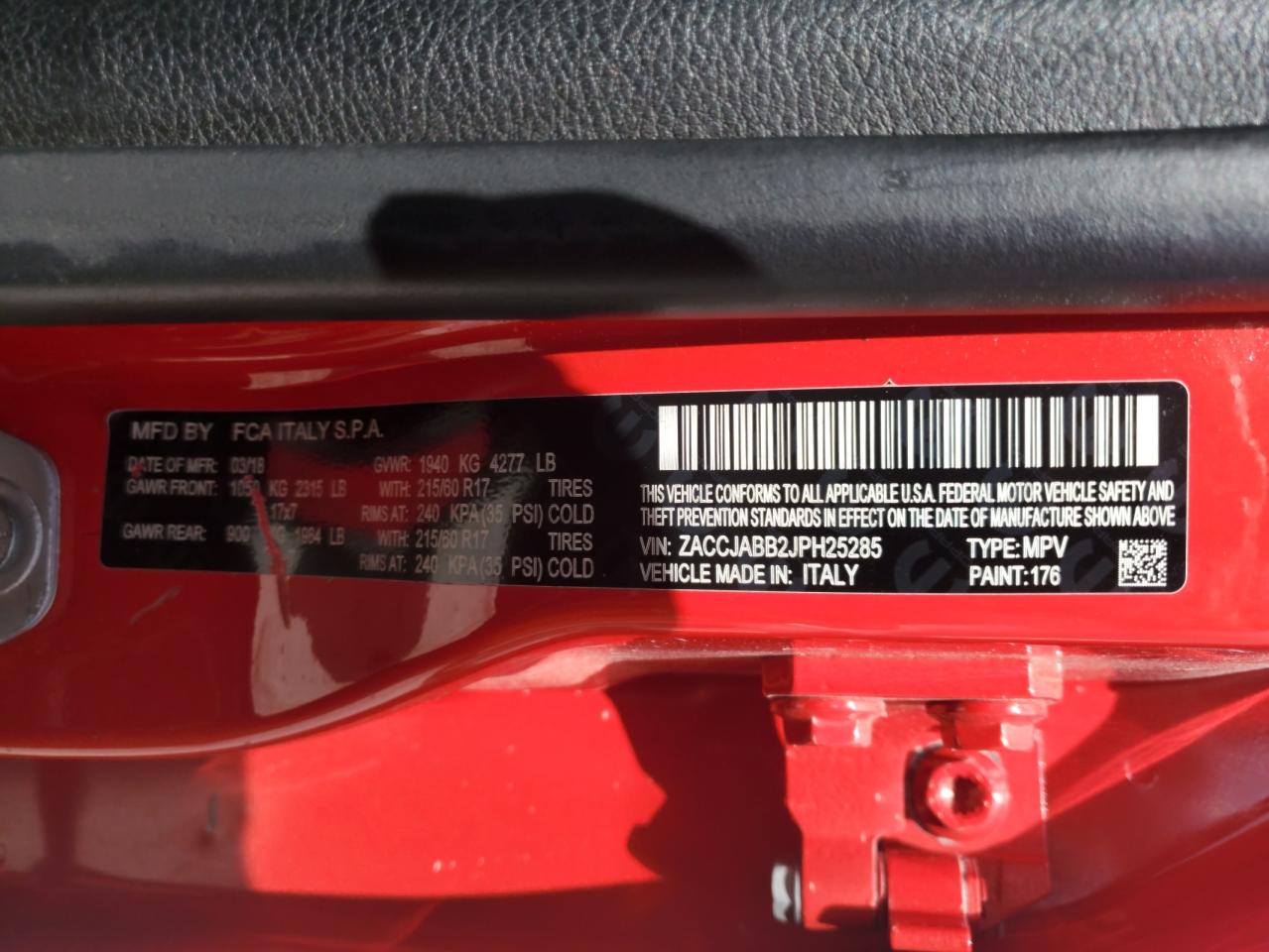 2018 Jeep Renegade Latitude VIN: ZACCJABB2JPH25285 Lot: 84966515