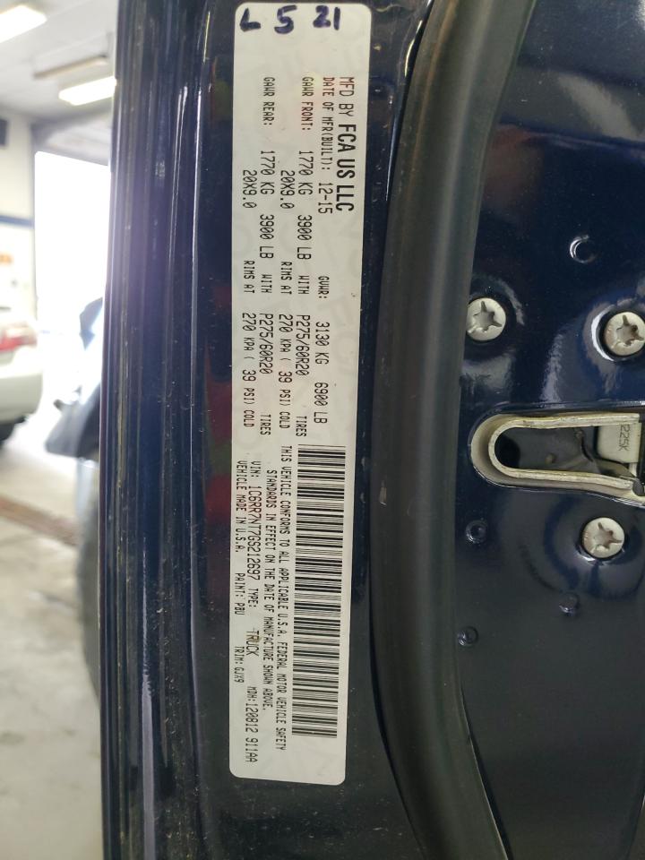 2016 Ram 1500 Laramie VIN: 1C6RR7NT7GS212697 Lot: 80354285