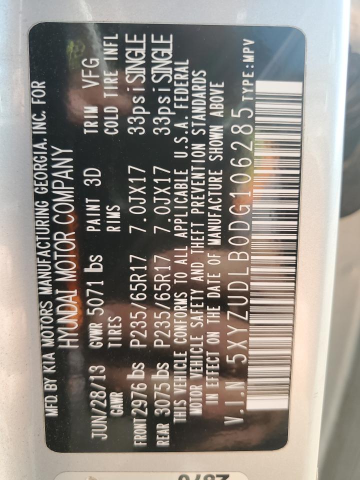 2013 Hyundai Santa Fe Sport VIN: 5XYZUDLB0DG106285 Lot: 81464315