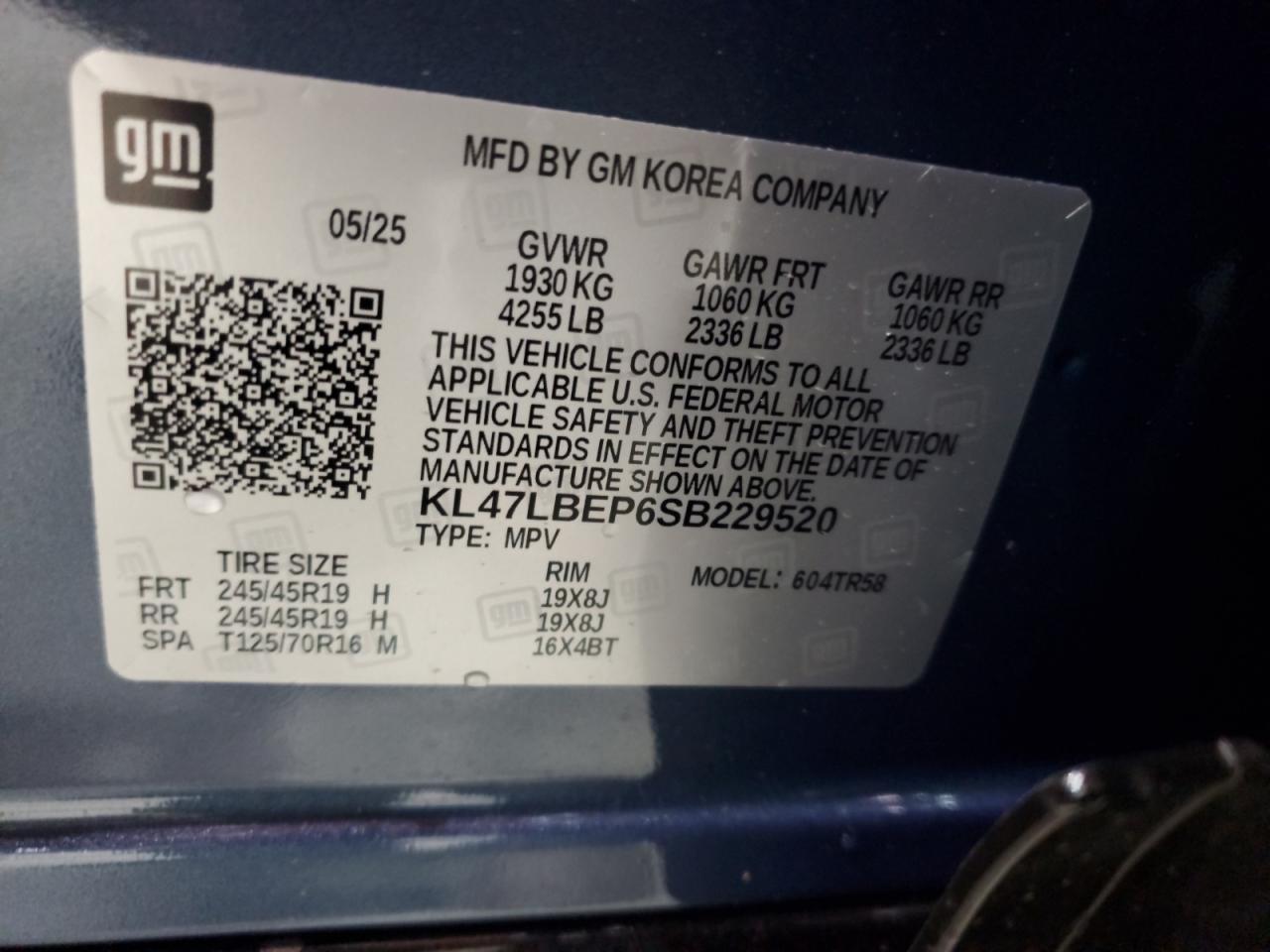 2025 Buick Envista Sport Touring VIN: KL47LBEP6SB229520 Lot: 71525855