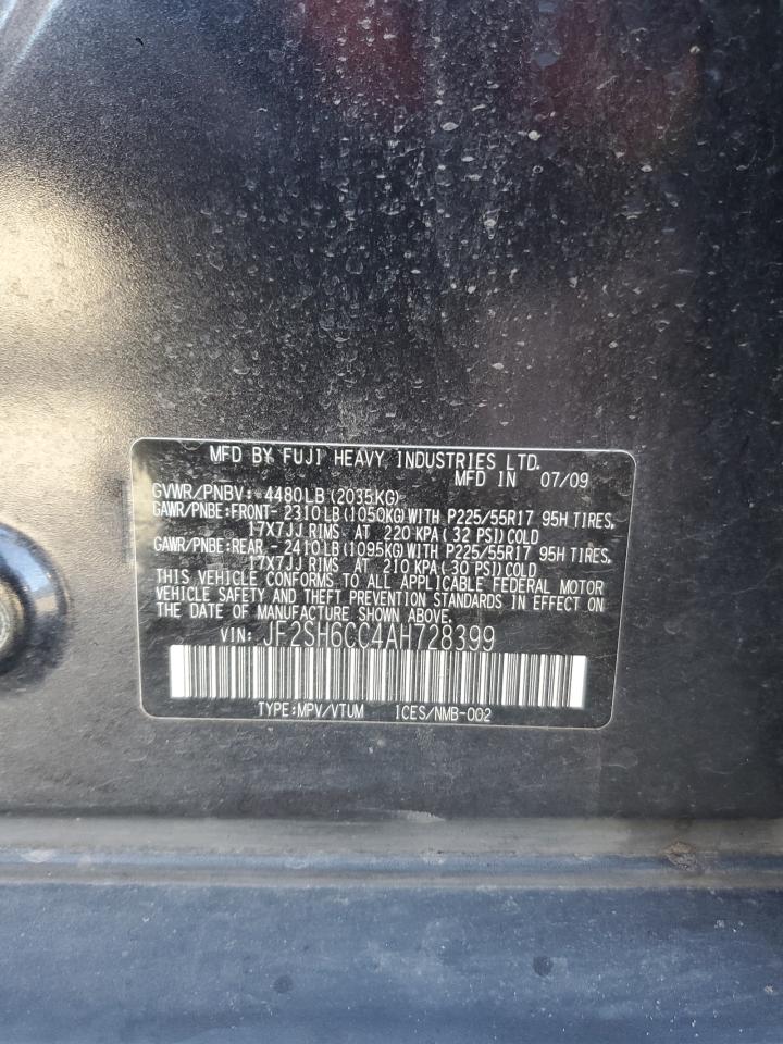 2010 Subaru Forester 2.5X Premium VIN: JF2SH6CC4AH728399 Lot: 82170215