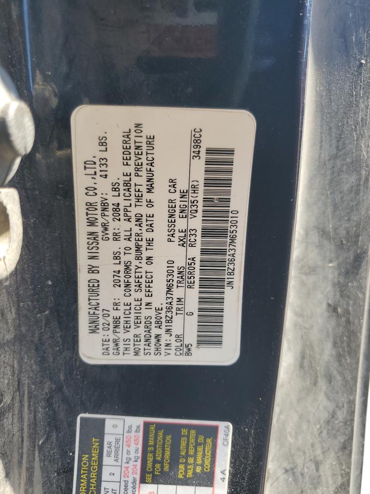 2007 Nissan 350Z Roadster VIN: JN1BZ36A37M653010 Lot: 80299565