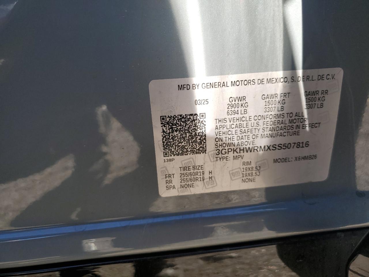 2025 Honda Prologue Tour VIN: 3GPKHWRMXSS507816 Lot: 83862255