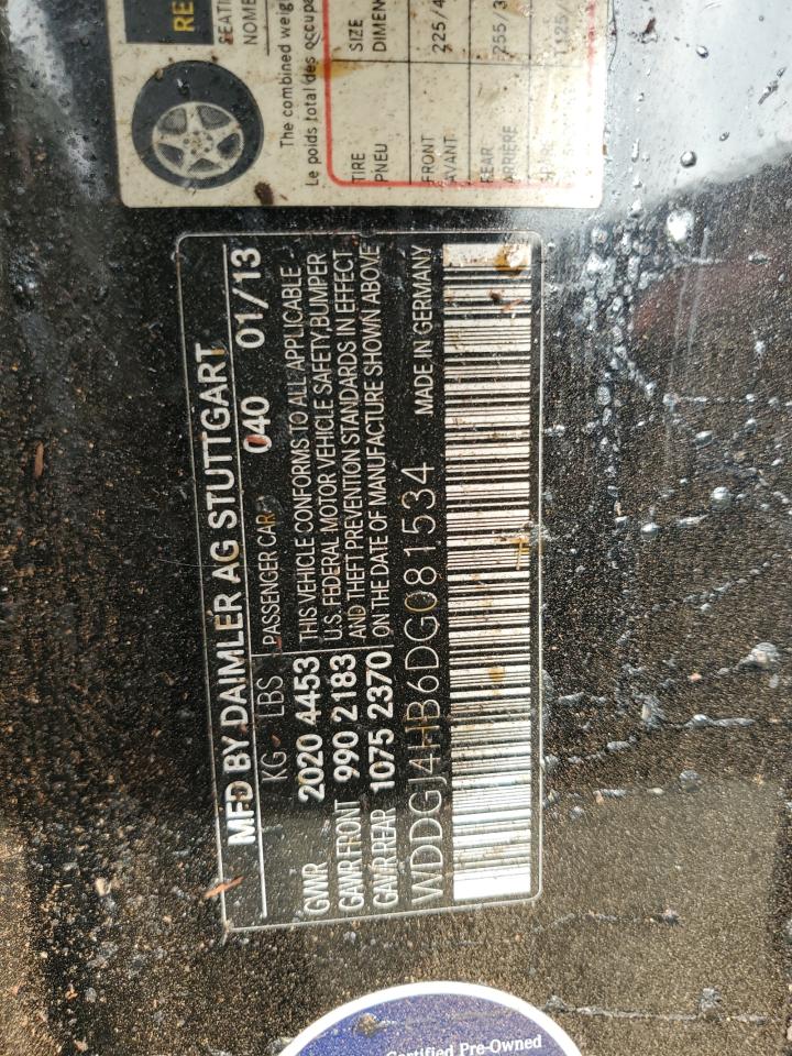 2013 Mercedes-Benz C 250 VIN: WDDGJ4HB6DG081534 Lot: 71928235