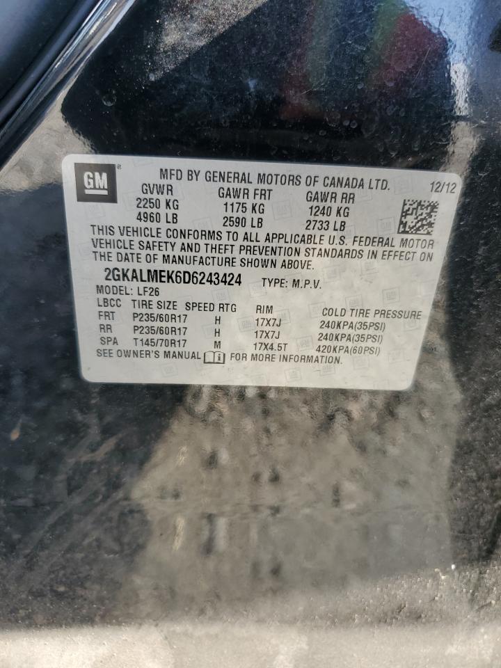 2013 GMC Terrain Sle VIN: 2GKALMEK6D6243424 Lot: 81839625