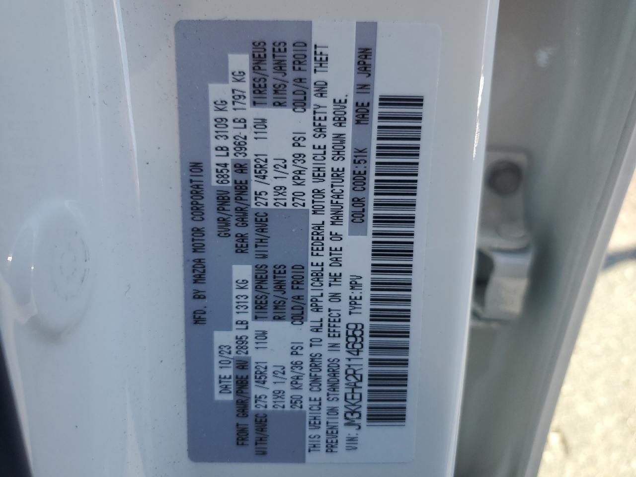 2024 Mazda Cx-90 Premium Plus VIN: JM3KKEHA2R1146959 Lot: 71093975