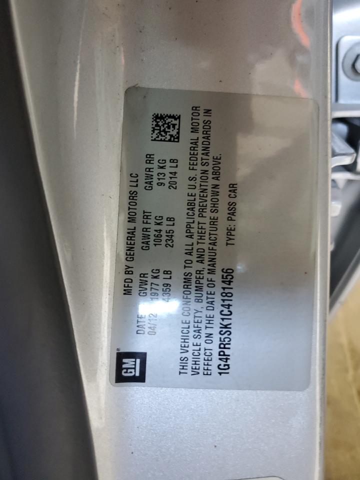 2012 Buick Verano Convenience VIN: 1G4PR5SK1C4181456 Lot: 81827835