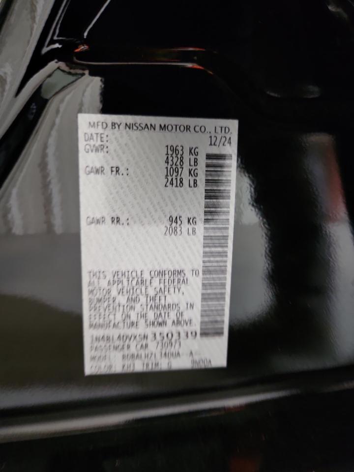 2025 Nissan Altima Sv VIN: 1N4BL4DVXSN350339 Lot: 84551645