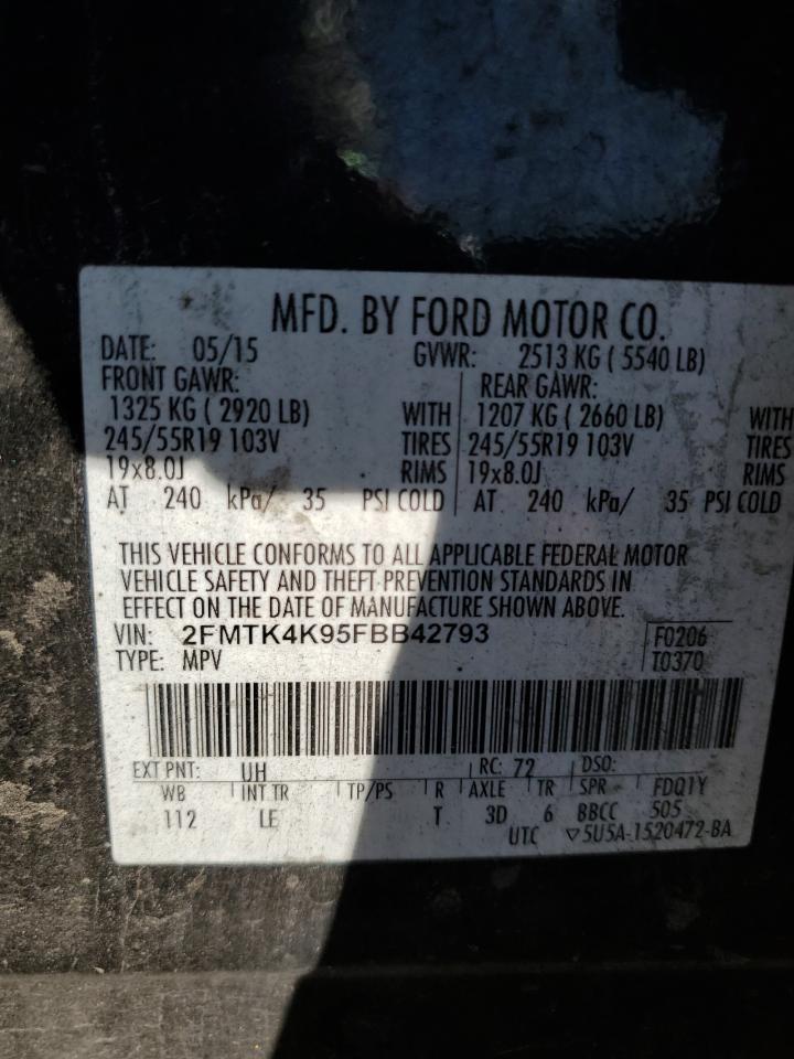 2015 Ford Edge Titanium VIN: 2FMTK4K95FBB42793 Lot: 83841165