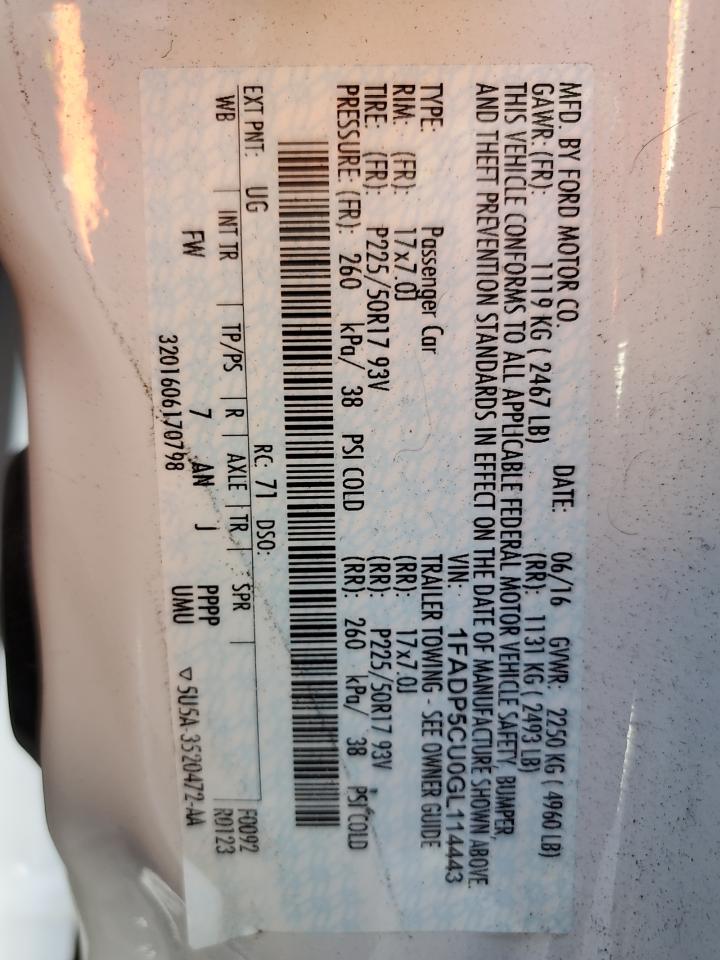 2016 Ford C-Max Premium Sel VIN: 1FADP5CU0GL114443 Lot: 80466595