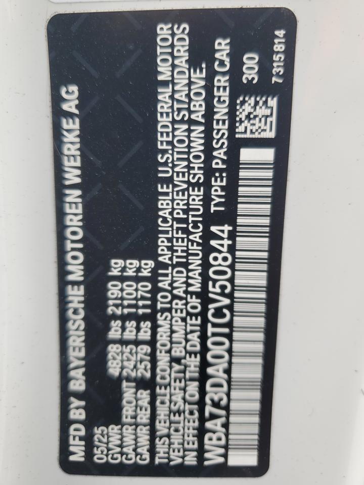 2026 BMW M440I VIN: WBA73DA00TCV50844 Lot: 84579065