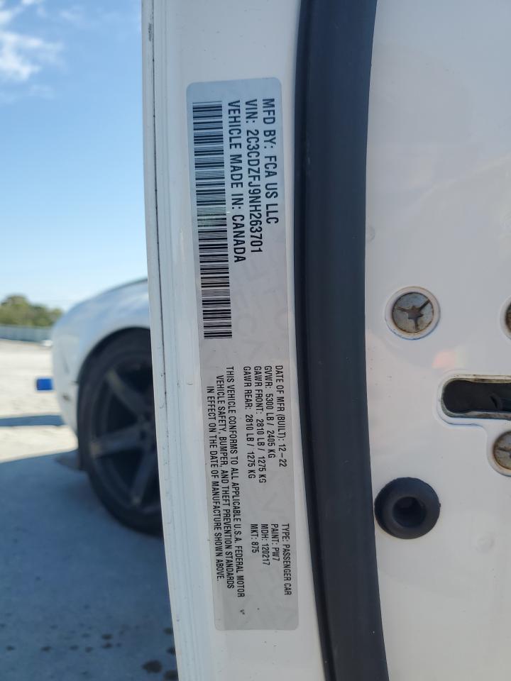 2022 Dodge Challenger R/T Scat Pack VIN: 2C3CDZFJ9NH263701 Lot: 84362145