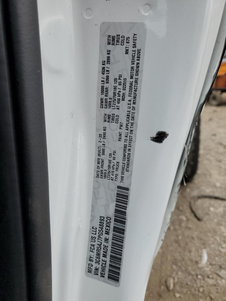 2023 Ram 2500 Tradesman VIN: 3C6MR5AJ7PG548893 Lot: 71451685