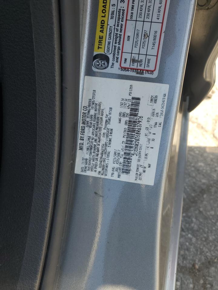 2008 Lincoln Mkz VIN: 3LNHM28T68R637936 Lot: 81739815