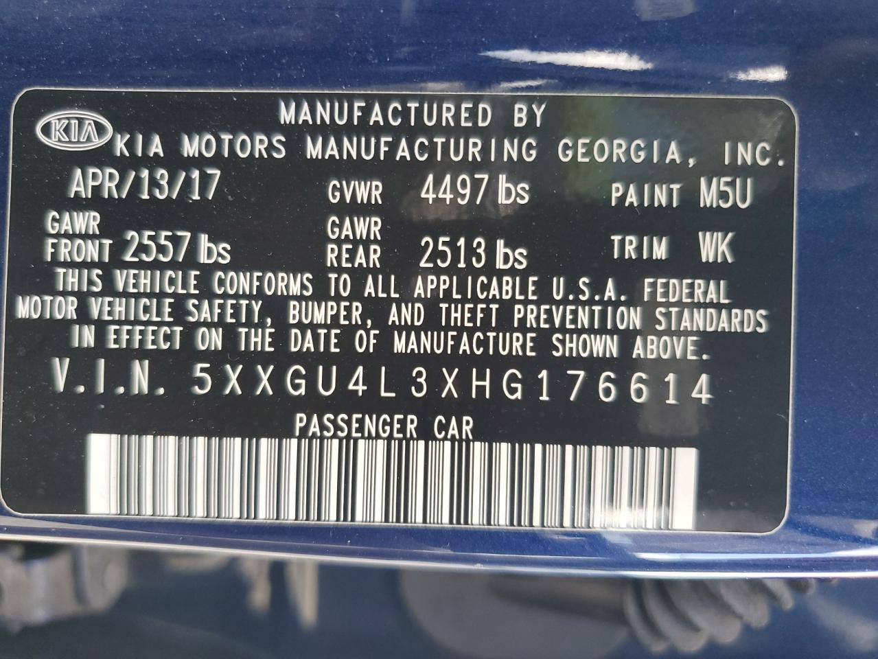2017 Kia Optima Ex VIN: 5XXGU4L3XHG176614 Lot: 71232395