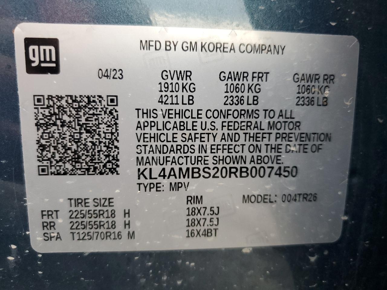 2024 Buick Encore Gx Preferred VIN: KL4AMBS20RB007450 Lot: 70523045