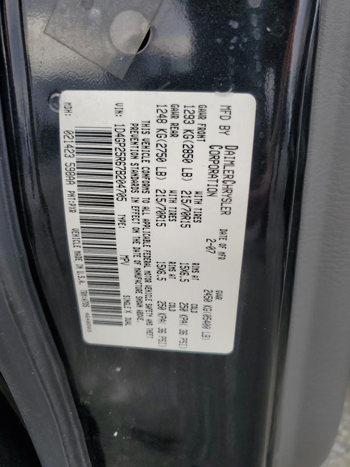 2007 Dodge Caravan Se VIN: 1D4GP25R67B204705 Lot: 81151875