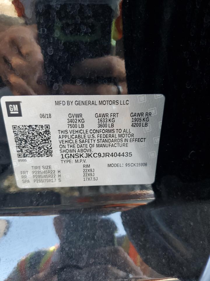 2018 Chevrolet Suburban K1500 Premier VIN: 1GNSKJKC9JR404435 Lot: 81210575