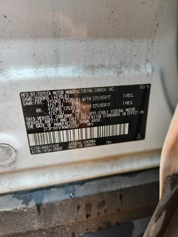 2019 Toyota Rav4 Xle VIN: 2T3P1RFV1KW055297 Lot: 71237555