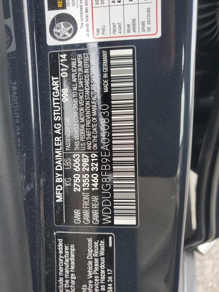 2014 Mercedes-Benz S 550 4Matic VIN: WDDUG8FB9EA050830 Lot: 72033355