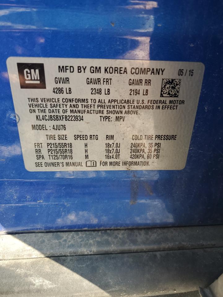 2015 Buick Encore Convenience VIN: KL4CJBSBXFB223934 Lot: 80673235